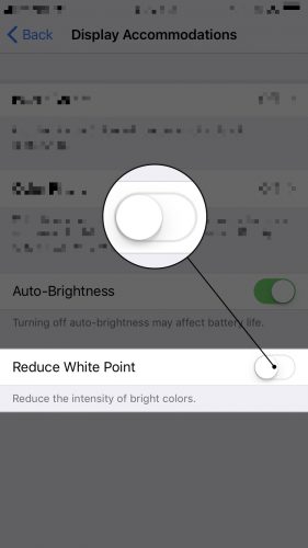 check iPhone white point settings