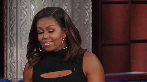 michelle obama wtf GIF by The Late Show With Stephen Colbert