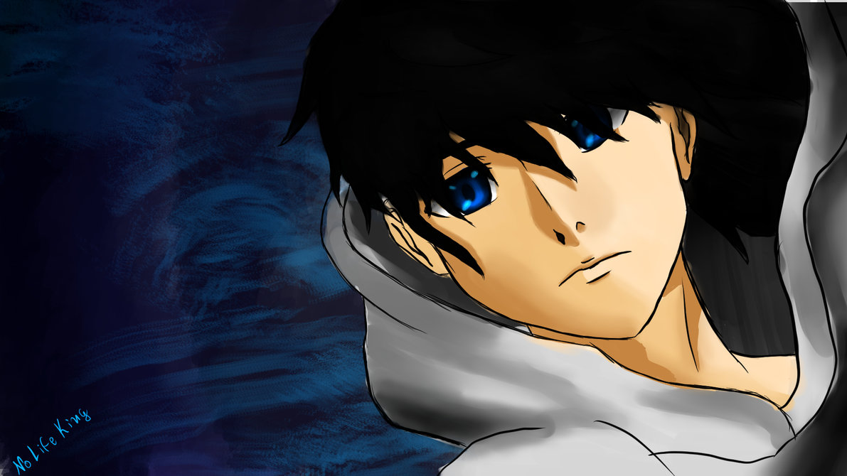 Blue eyes black hair boy ART